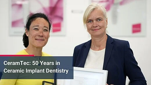 Ina Wüstenfeld博士和Carla Kriwet博士共同庆祝CeramTec牙科陶瓷种植学50周年