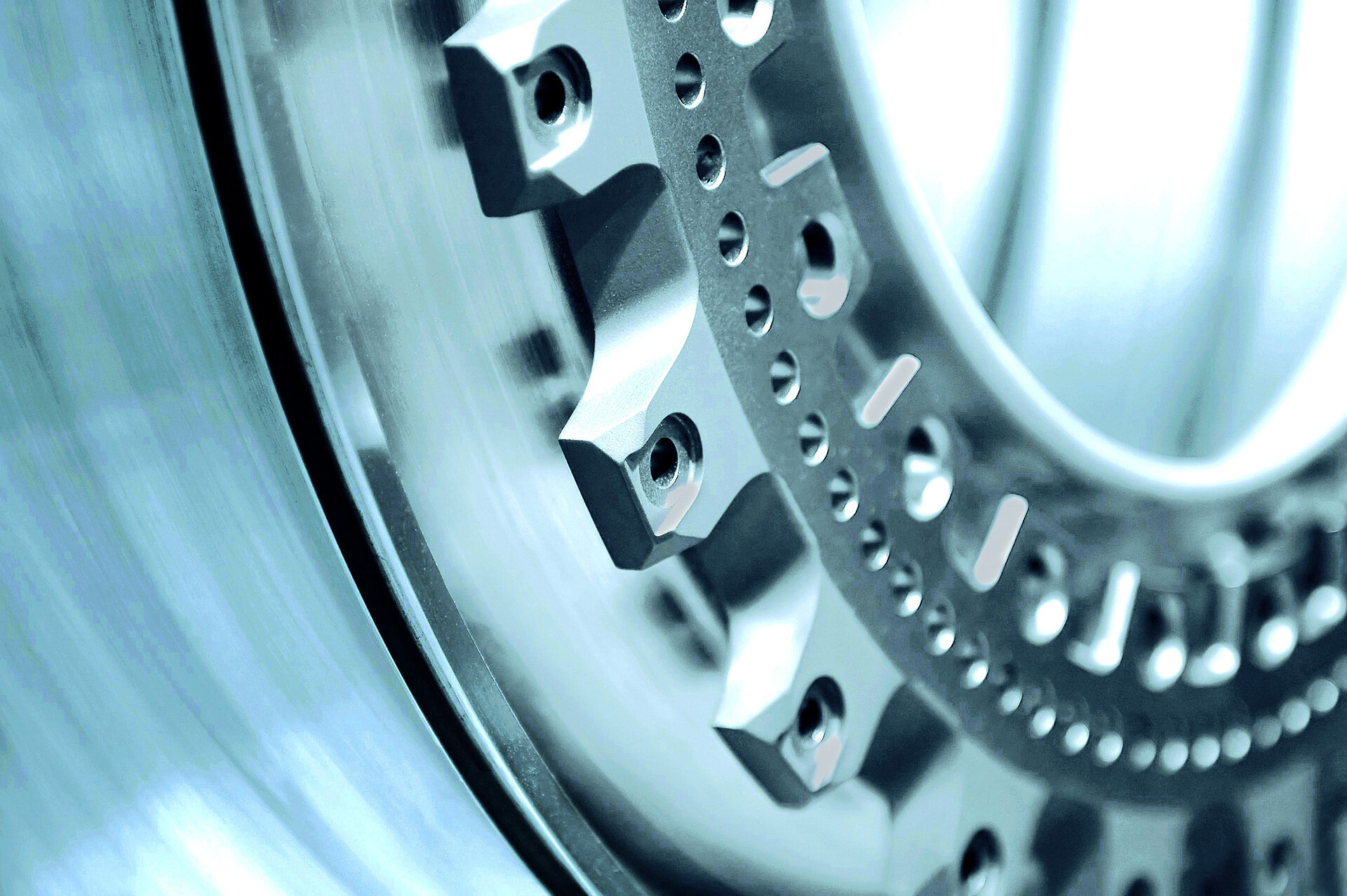 Section of a bluish drive bearing