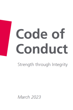 Cover image of the Code of Conduct revised in 2024
