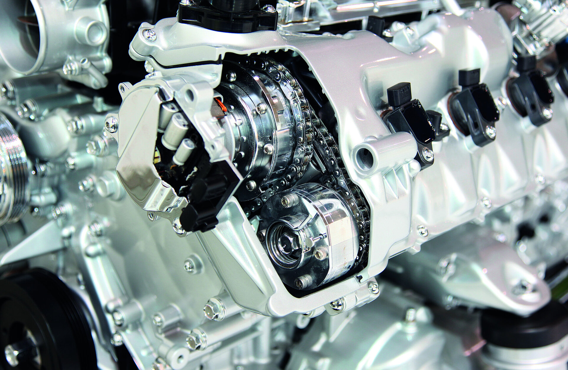 Inner workings of a silver engine